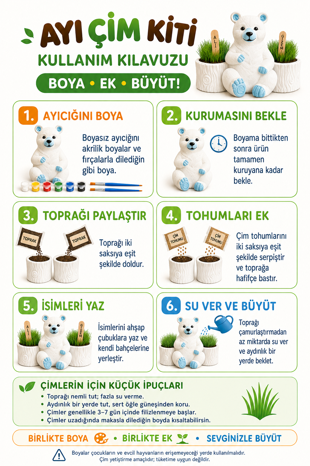 Bizim Bahçemiz – Çim Yetiştirme Kiti