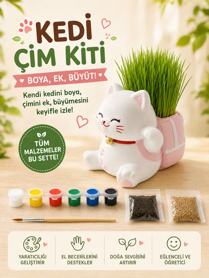 Kedi Çim Yetiştirme Kiti - Aktivite Seti